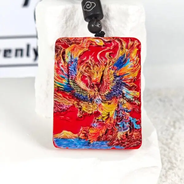 Chinese Phoenix Cinnabar Amulet